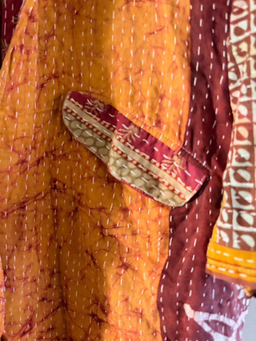 Kantha Bae Kantha Blazer Rust & Burgundy One Size - Picture 3 of 6